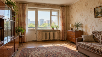 Квартира в плохом состоянии перед продажей в Омске